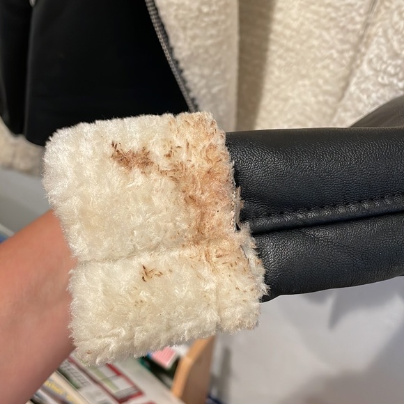 Leather & wool bomber jacket - Picture 2 of 3